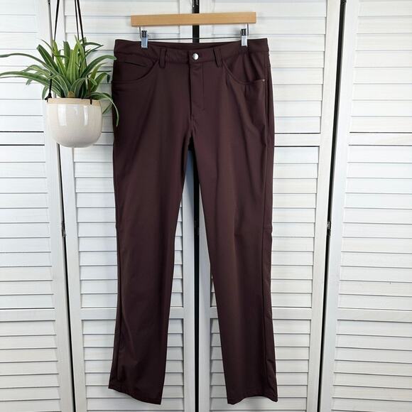 Lululemon Athletica ABC Pant‎ Classic 37" Pelt Burgundy Athleisure Mens Size 34 - Picture 1 of 9